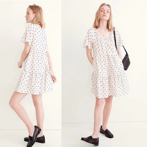 Madewell Cotton-Linen Lorelei Mini Dress in Clip Dot Size M